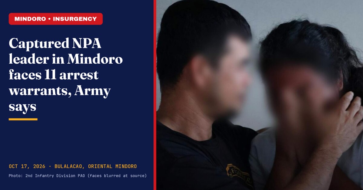 Alleged NPA Commander Nabbed in Mindoro, Faces 11 Warrants