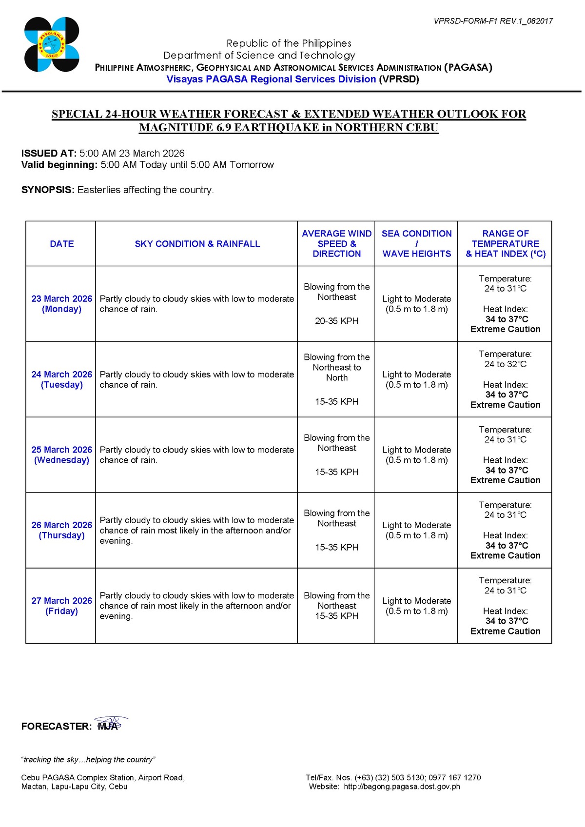 Negros Oriental Weather: Clear Skies Expected, PAGASA Reports