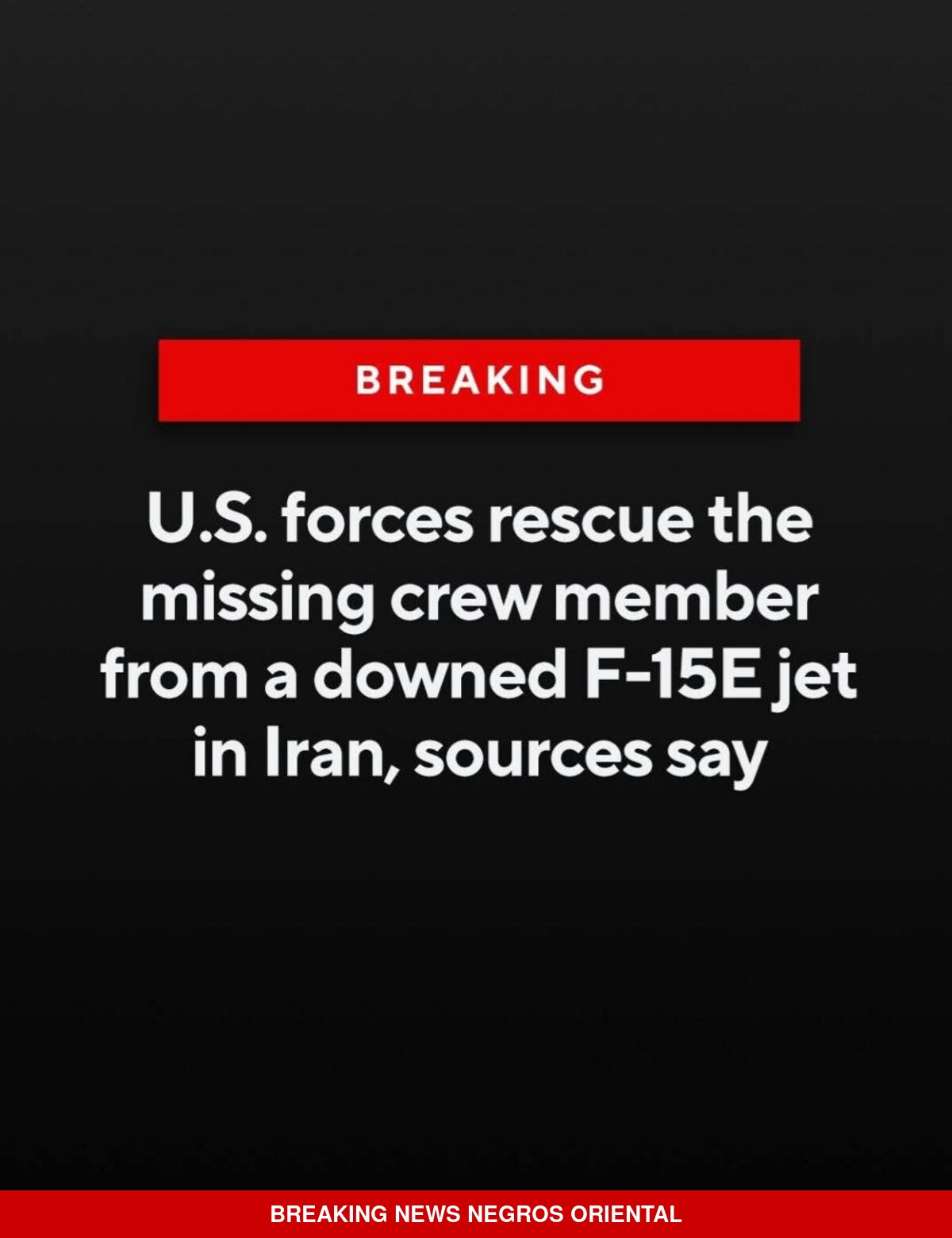 American Colonel Saved in Bold Iran Rescue After F-15 Shootdown