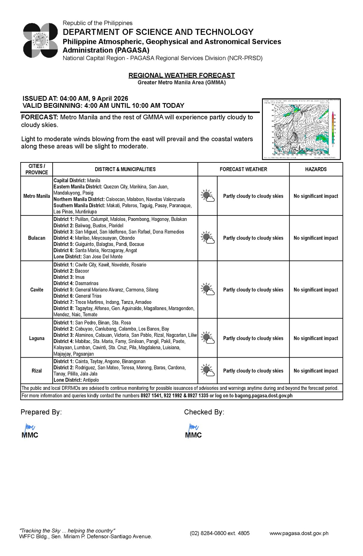 Negros Oriental Weather: Rain Showers Possible, April 9, 2026