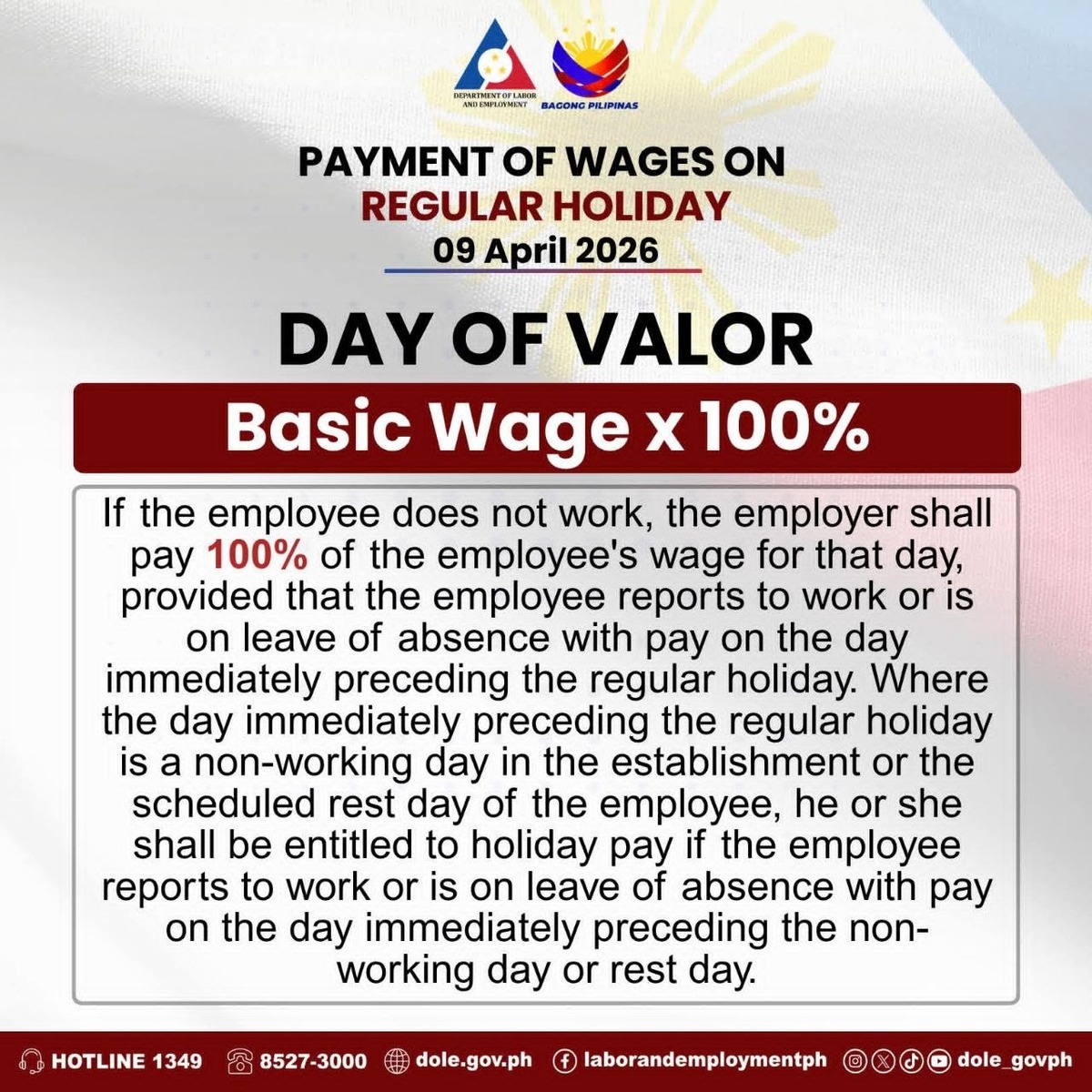 Labor Department Releases Day of Valor Holiday Pay Guidelines