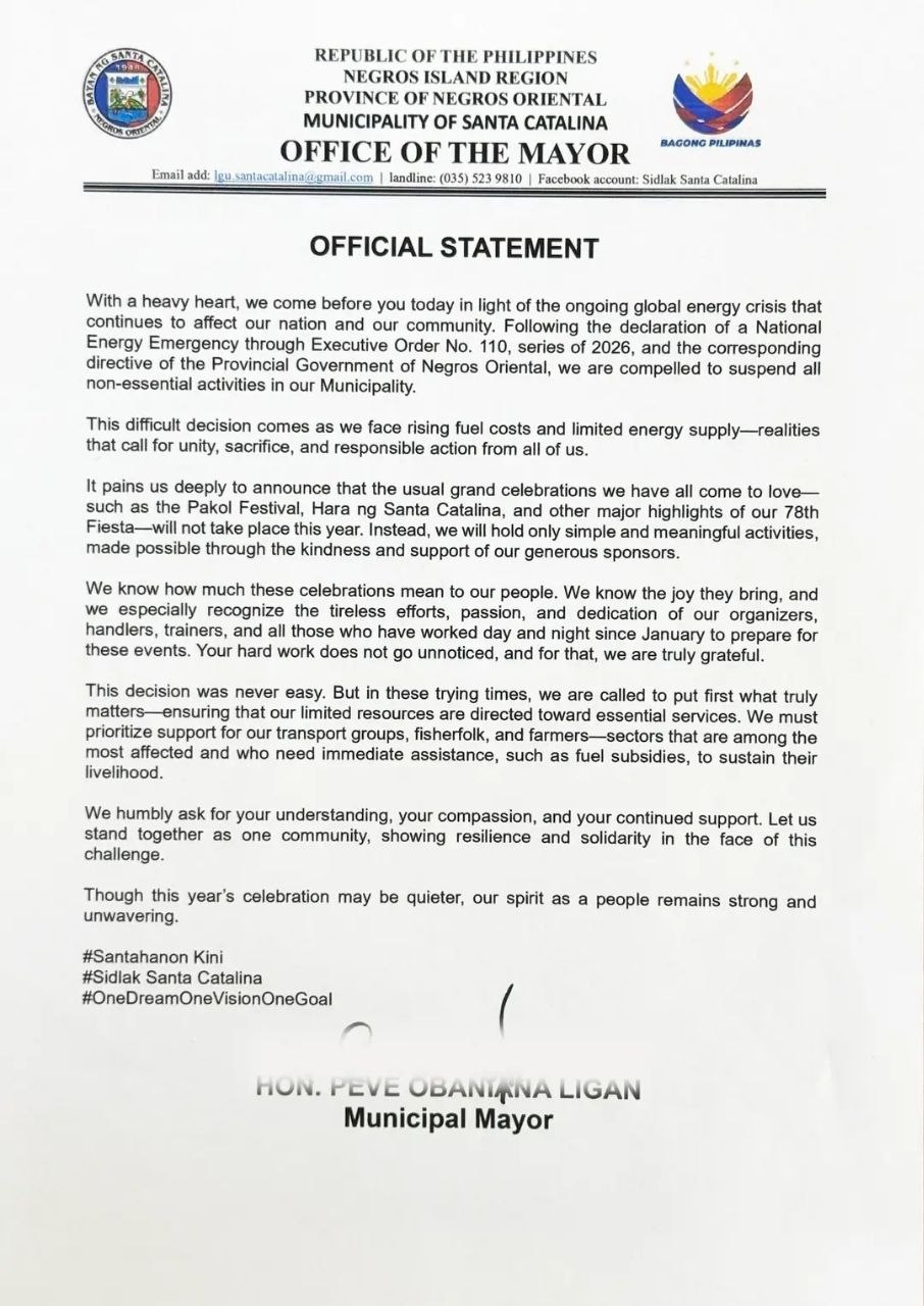 Santa Catalina Cancels Pakol Festival Amid Energy Crisis