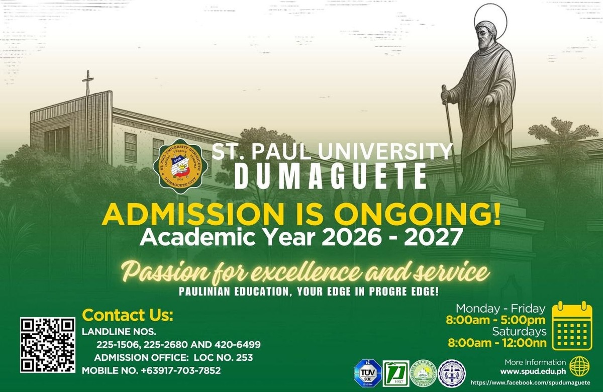 Dumaguete: St. Paul University Opens AY 2026-2027 Admissions
