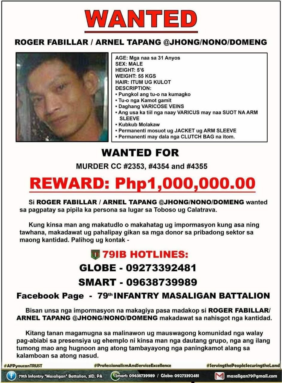 Negros Occidental: Wanted NPA Hitman Killed in Clash