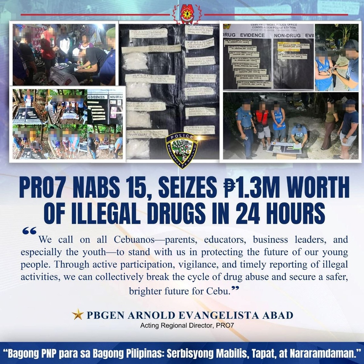 Central Visayas Police Seize ₱1.3M Drugs, Arrest 15