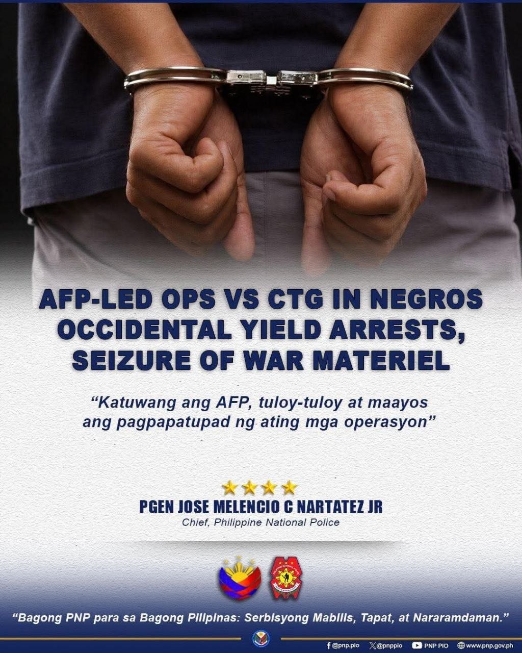 Negros Occidental: AFP-PNP Ops Yield 5 Arrests, 19 CTG Dead