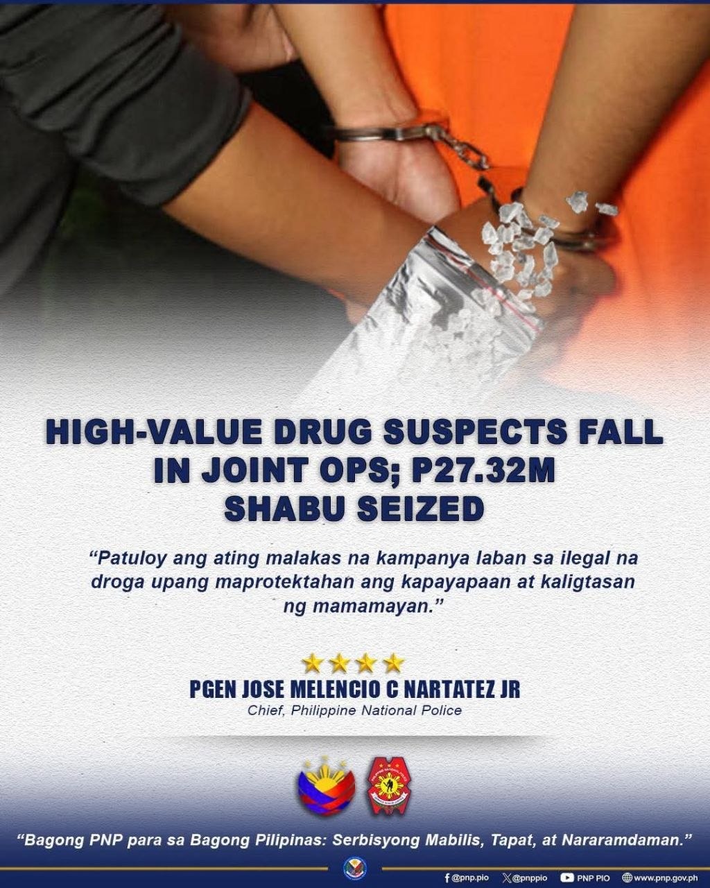 PNP Seizes ₱27.3M Worth of Shabu in Twin Anti-Drug Raids