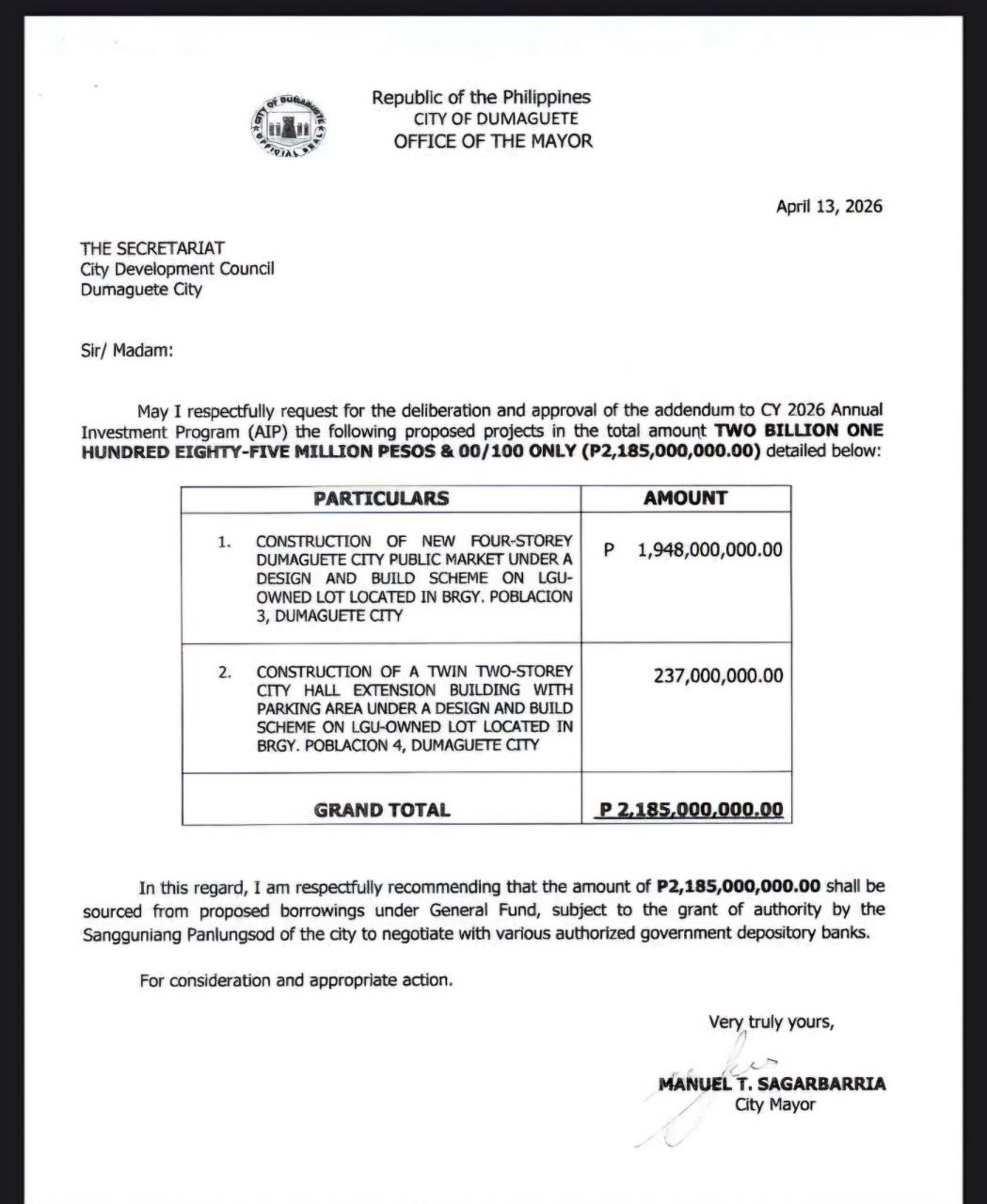 Dumaguete: Council to review ₱2.18-B loan for market, hall