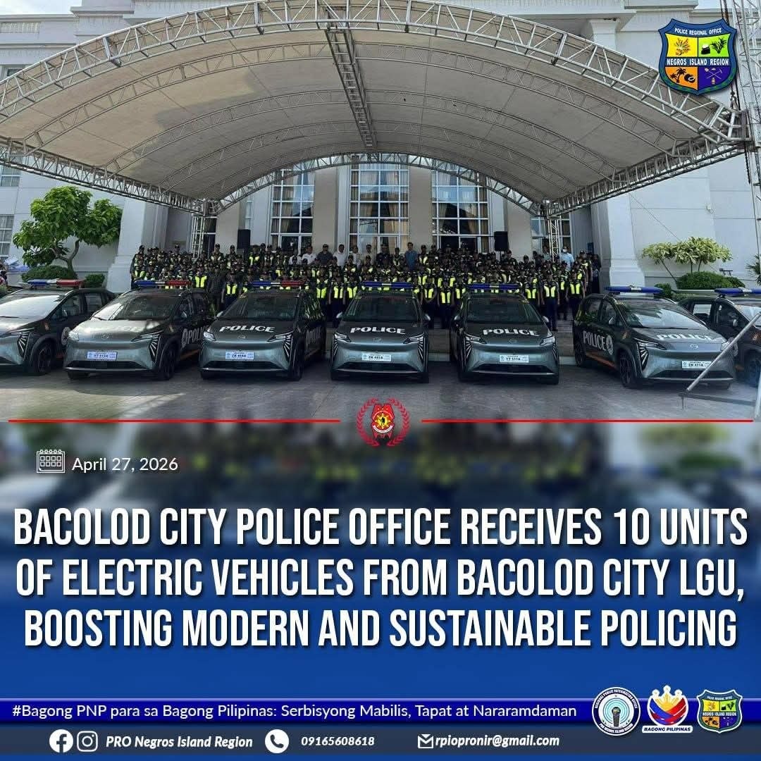 Ten Electric Patrol Cars Boost Bacolod Police Operations