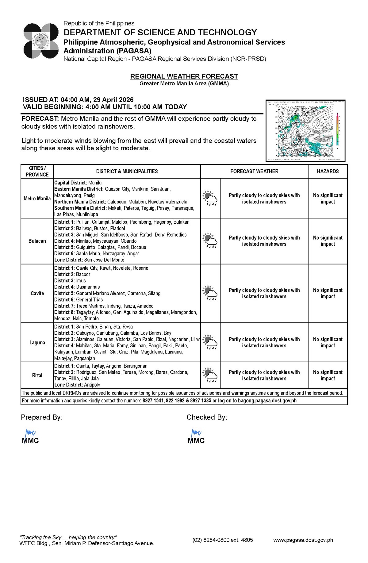 Thunderstorms Expected Across Negros Oriental Tuesday