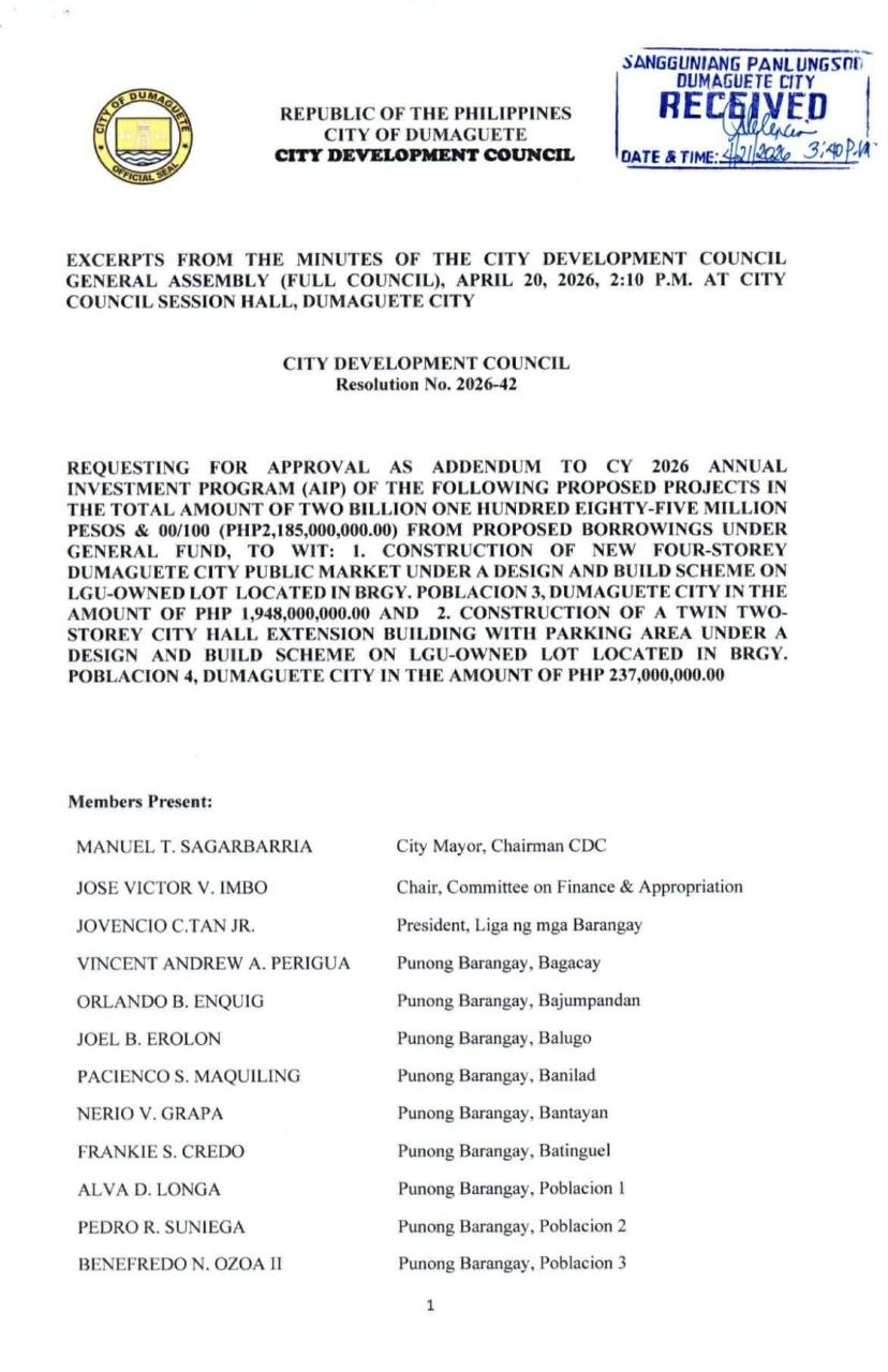 Dumaguete: P2.185B Loan Approved in 27-Minute Meeting