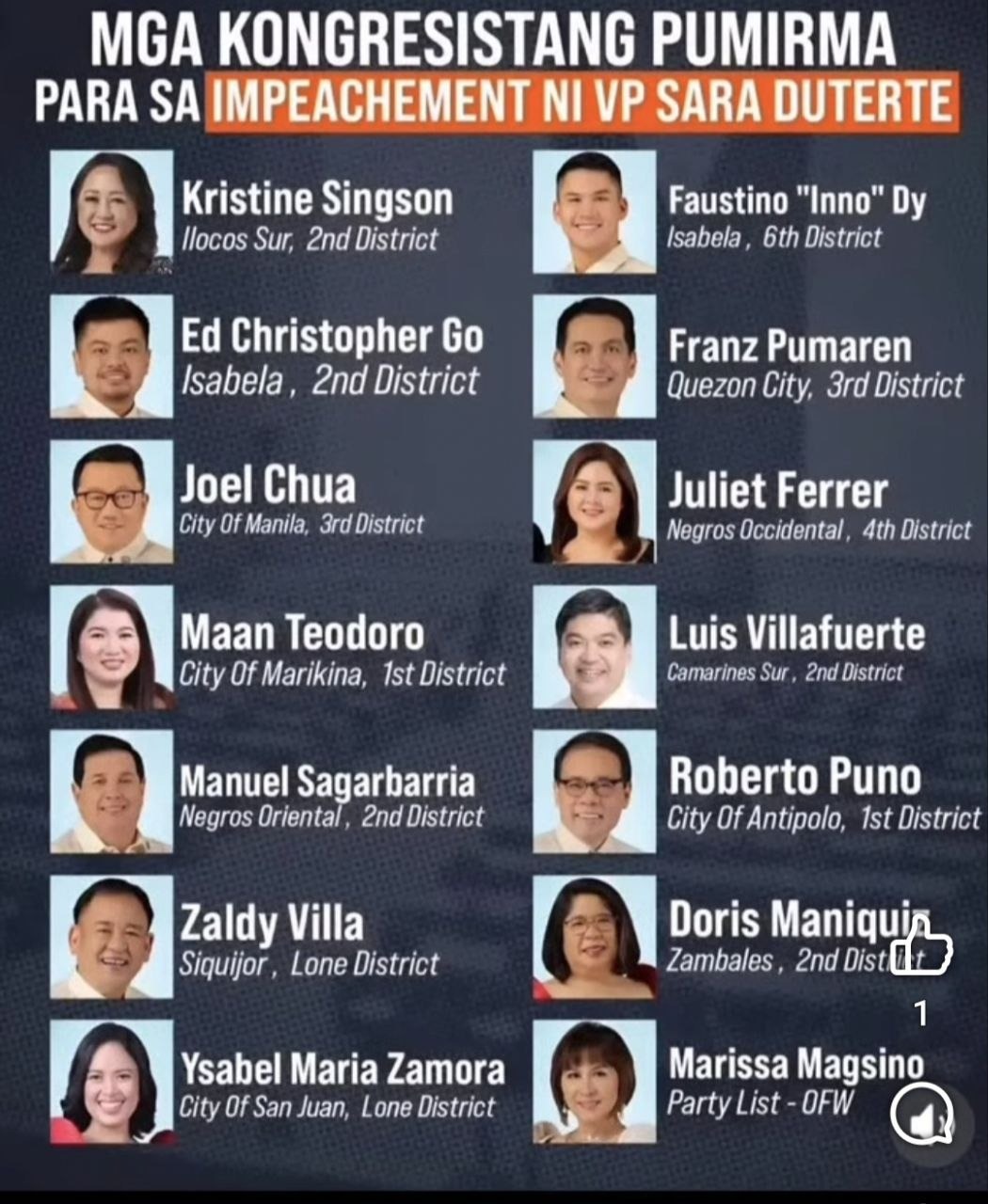 Negros Oriental Reps Face VP Sara Impeachment Vote