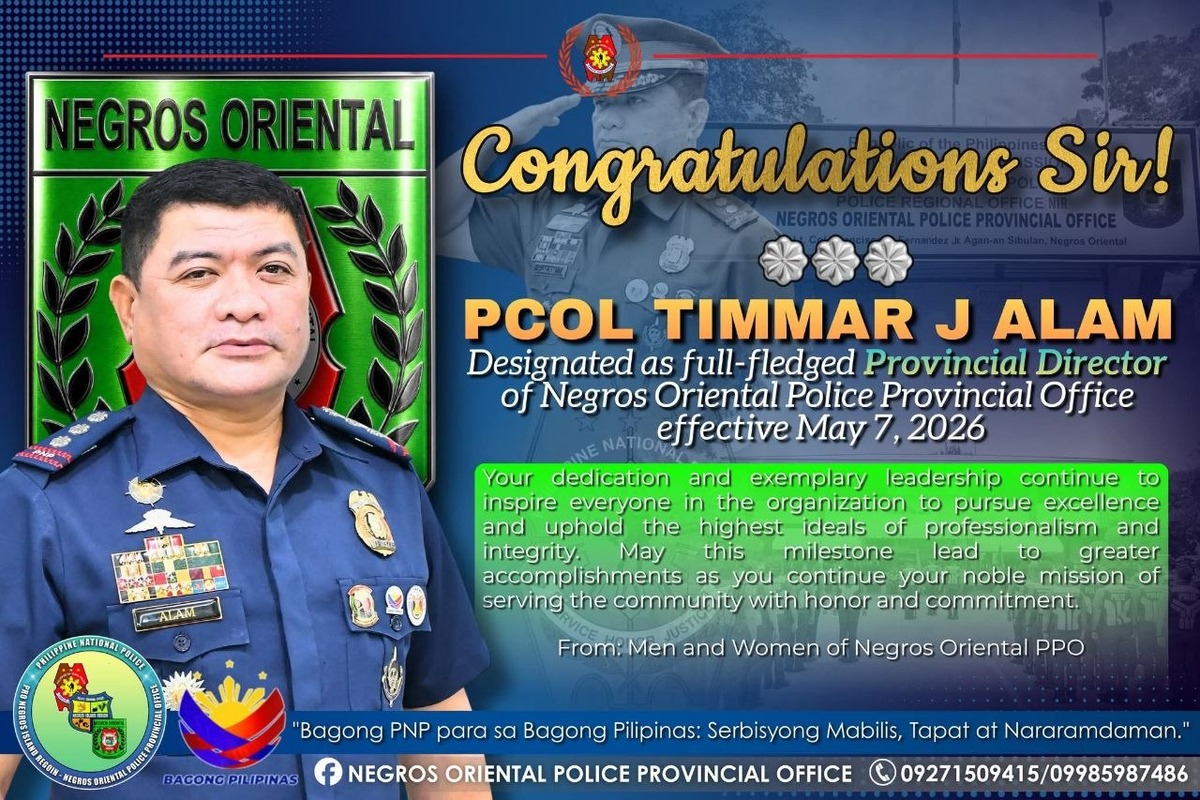 Negros Oriental Gets New Full-Fledged Police Director