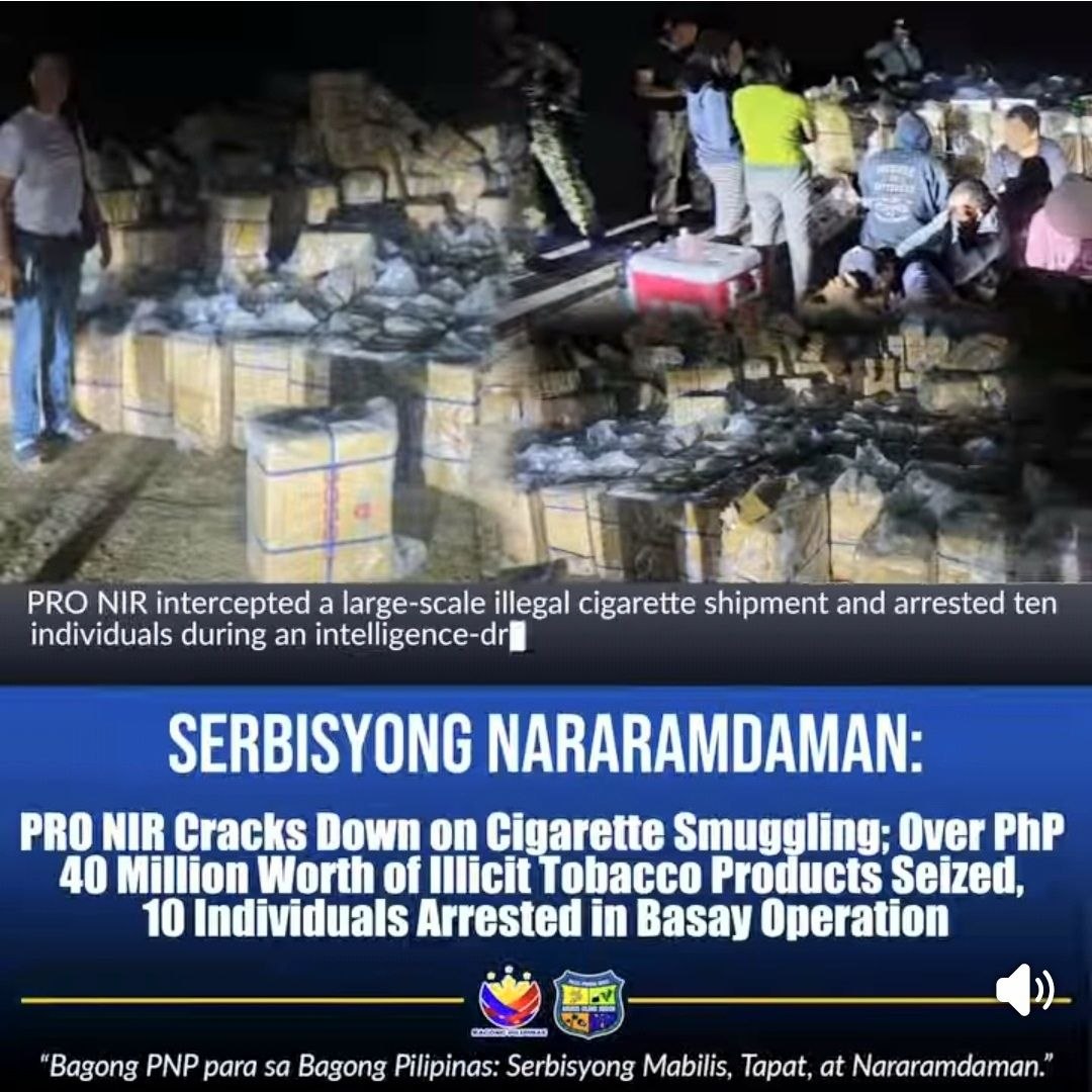 Basay, Negros Oriental: ₱40M Cigarette Haul, 10 Arrested