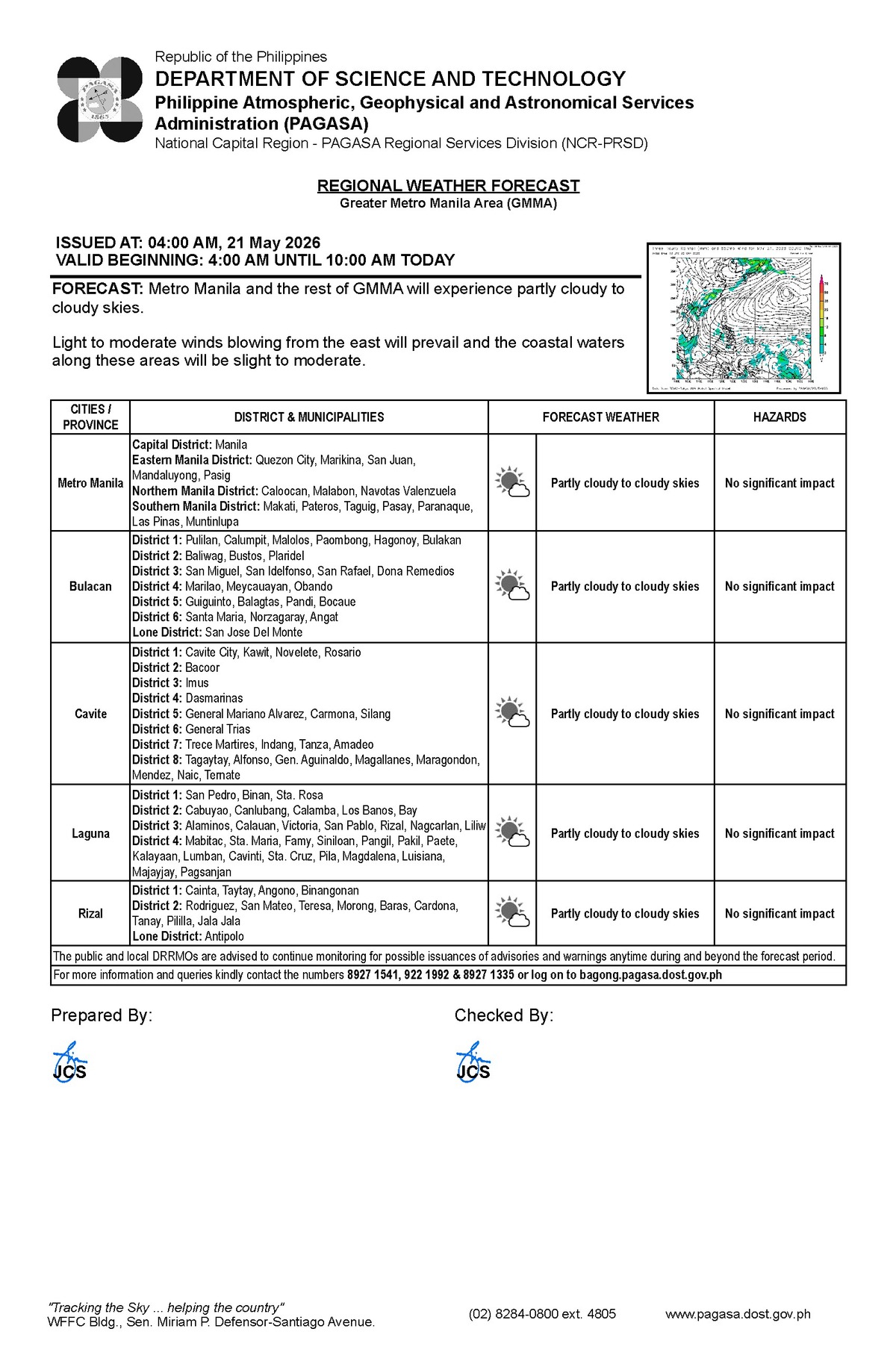 Negros Oriental Weather: Rain Showers, Thunderstorms Possible — Thursday, May 21, 2026