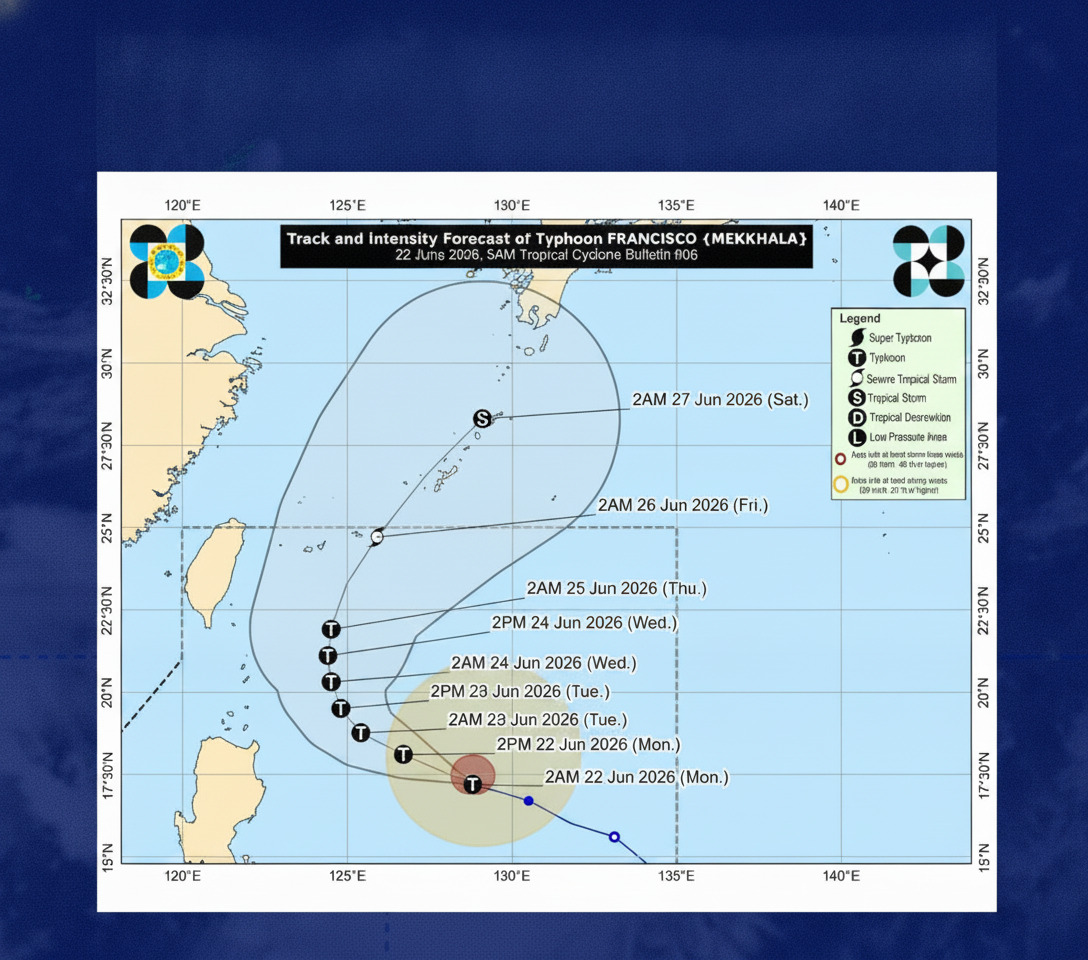 Typhoon Mekkhala Gains Strength Over Philippine Sea — June 22