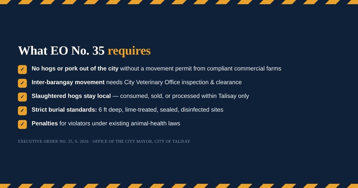 Talisay City Tightens ASF Controls as Negros Occ Outbreak Grows