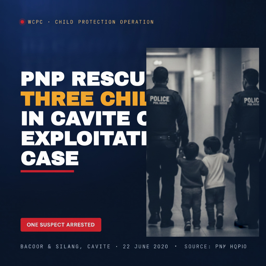 PNP-WCPC Frees Three Young Children From Online Sex Abuse in Cavite
