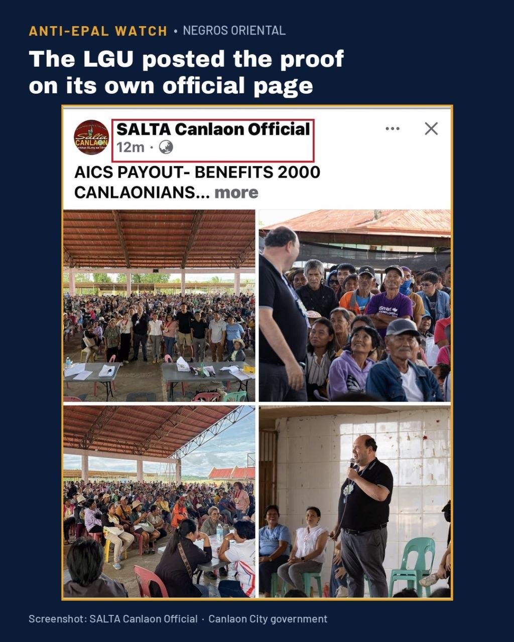 Negros Oriental Gov. Joins Canlaon Aid Payout Despite Ban