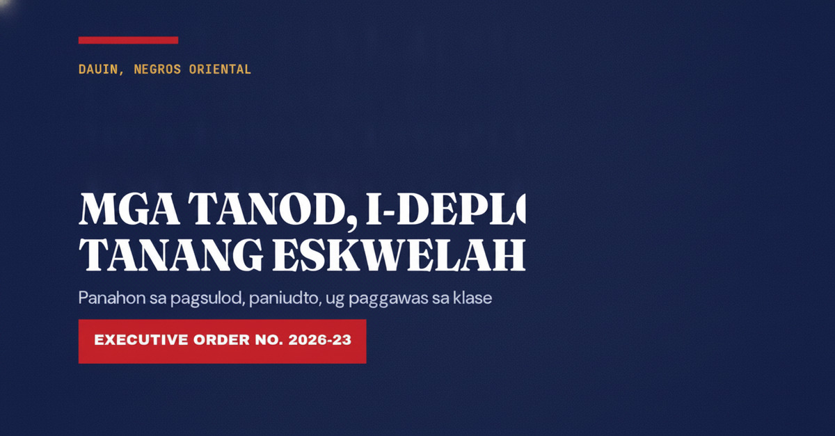 Dauin Orders Tanods at All Public Schools Daily