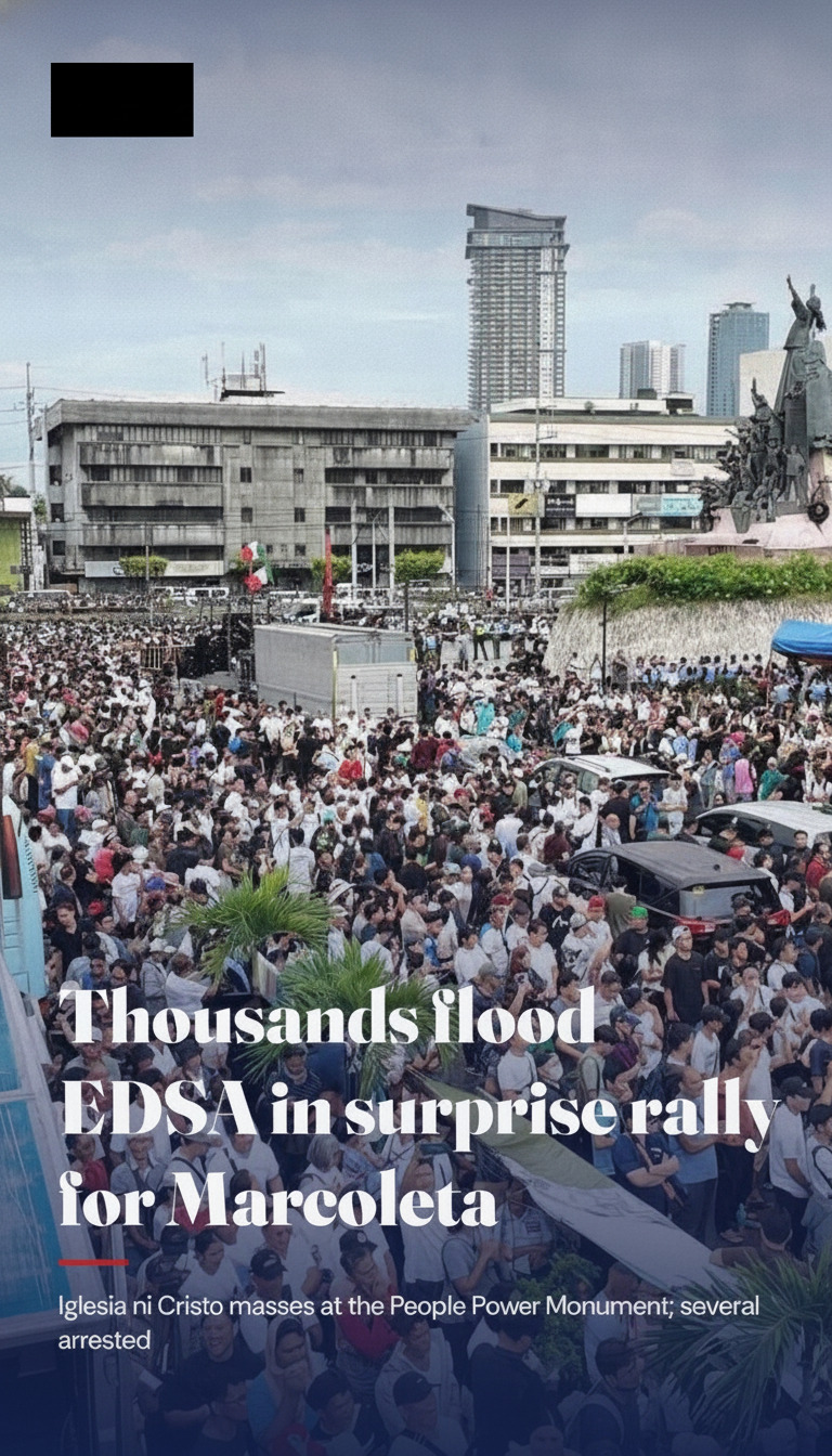 INC Mobilizes Tens of Thousands on EDSA for Marcoleta