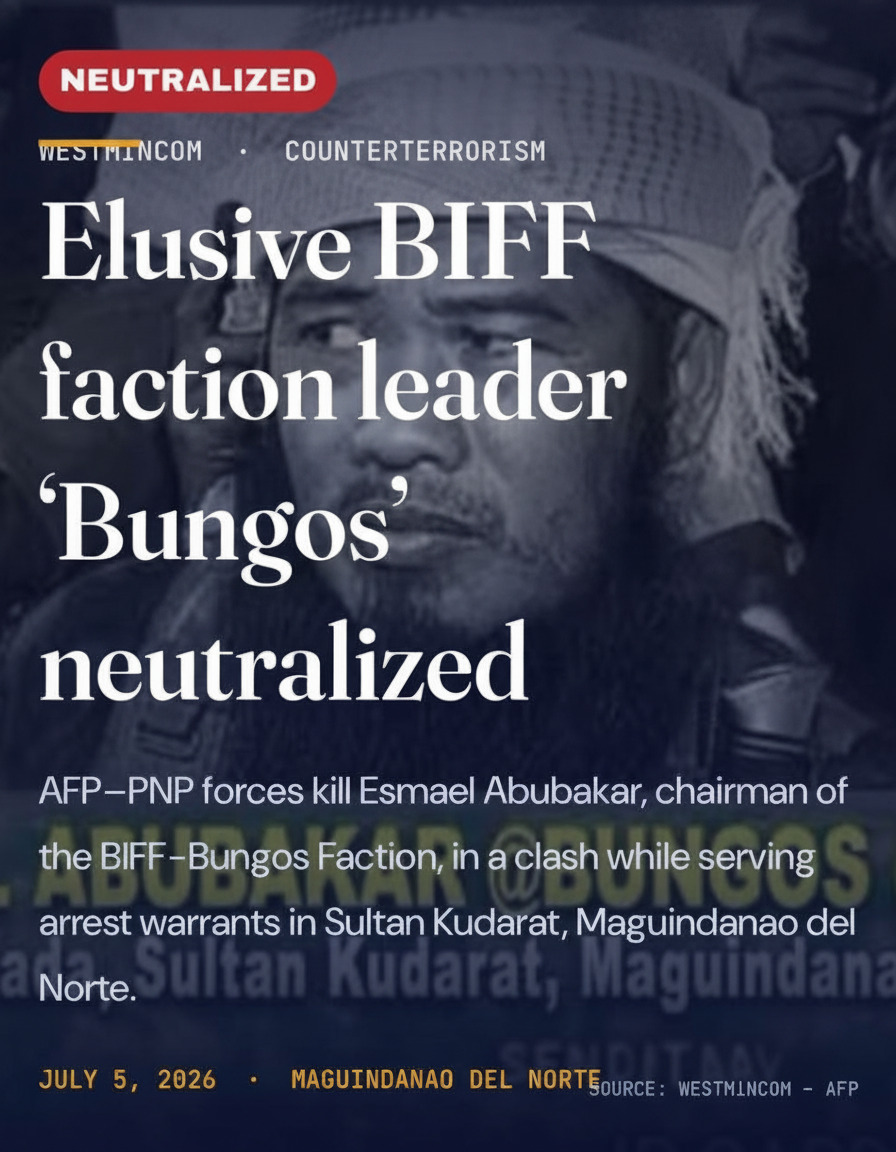 BIFF-Bungos Faction Chief Slain in Maguindanao Predawn Raid