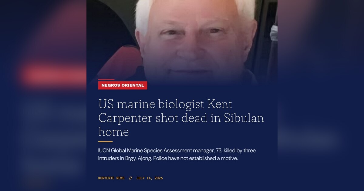 US marine biologist Kent Carpenter shot dead in Sibulan