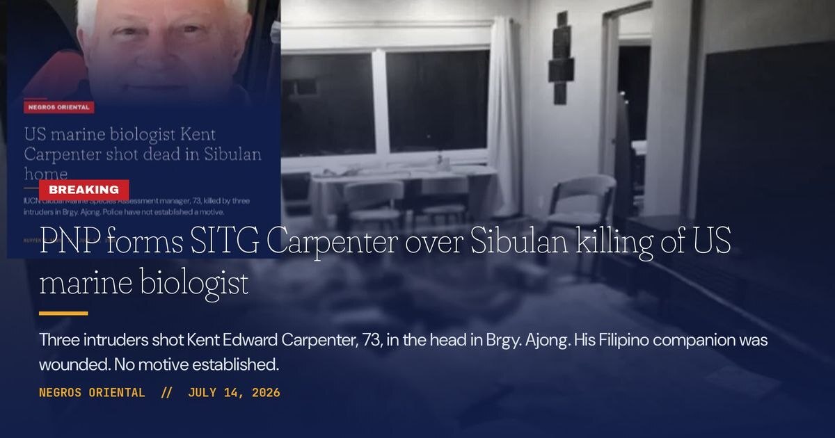 Sibulan: PNP Forms SITG Over Killing of US Marine Biologist