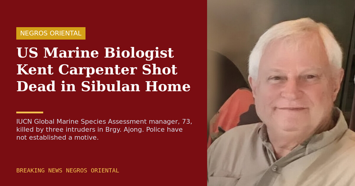 Sibulan: US Marine Biologist Kent Carpenter Shot Dead
