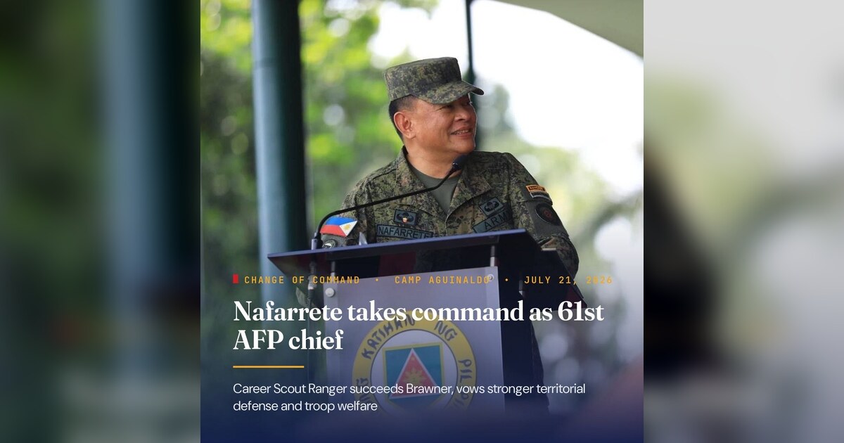 Lt. Gen. Nafarrete Installed as New AFP Chief of Staff