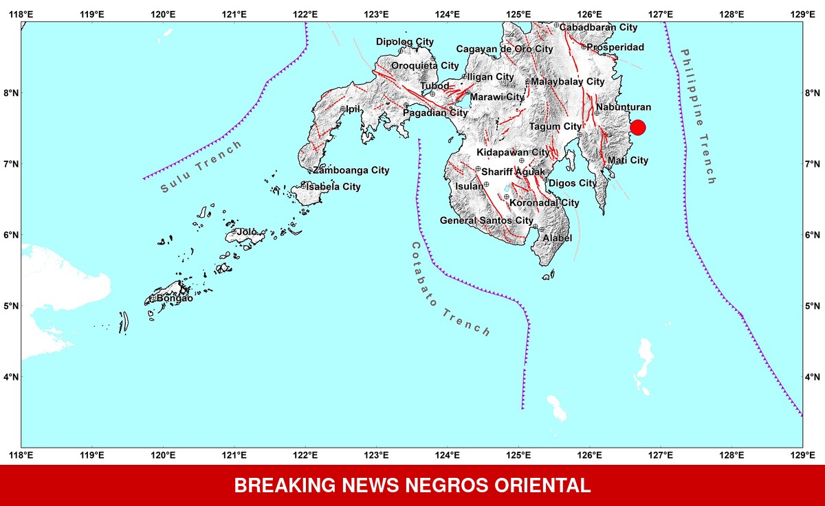 Magnitude 5.1 Quake Strikes South of Baganga, Davao Oriental
