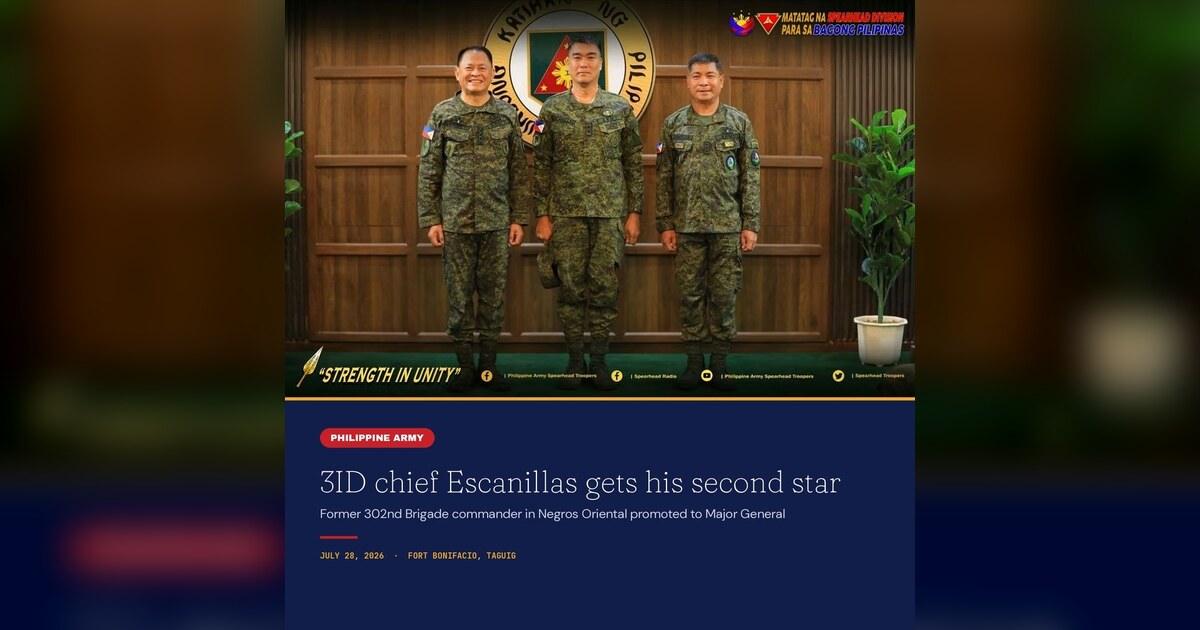 3ID Commander Escanillas Promoted to Major General