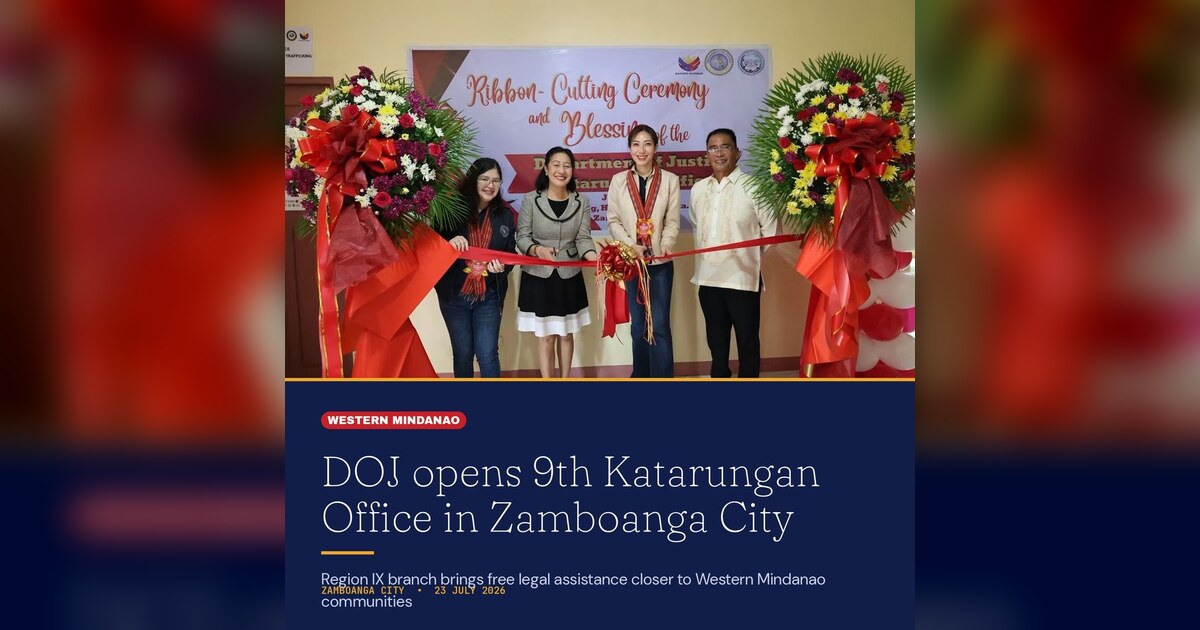 DOJ Launches 9th Katarungan Office to Serve Western Mindanao