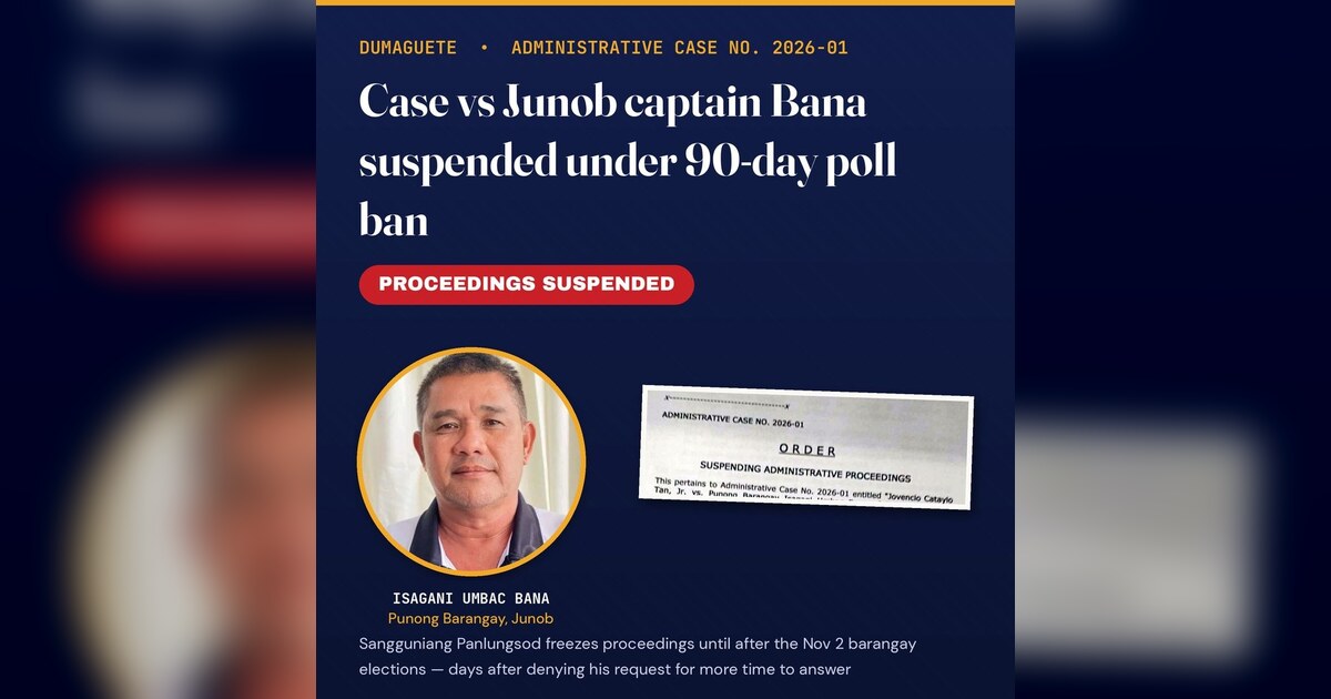 Dumaguete: Junob Barangay Case Suspended Amid Poll Ban