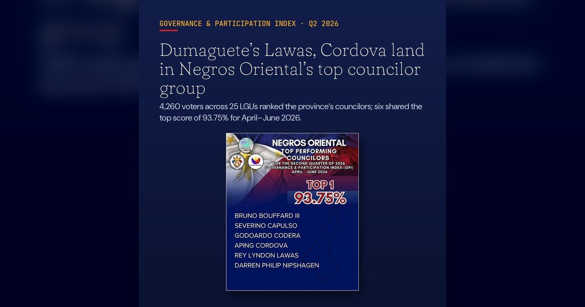 Dumaguete: Lawas, Cordova Join Negros Oriental Top Councilors