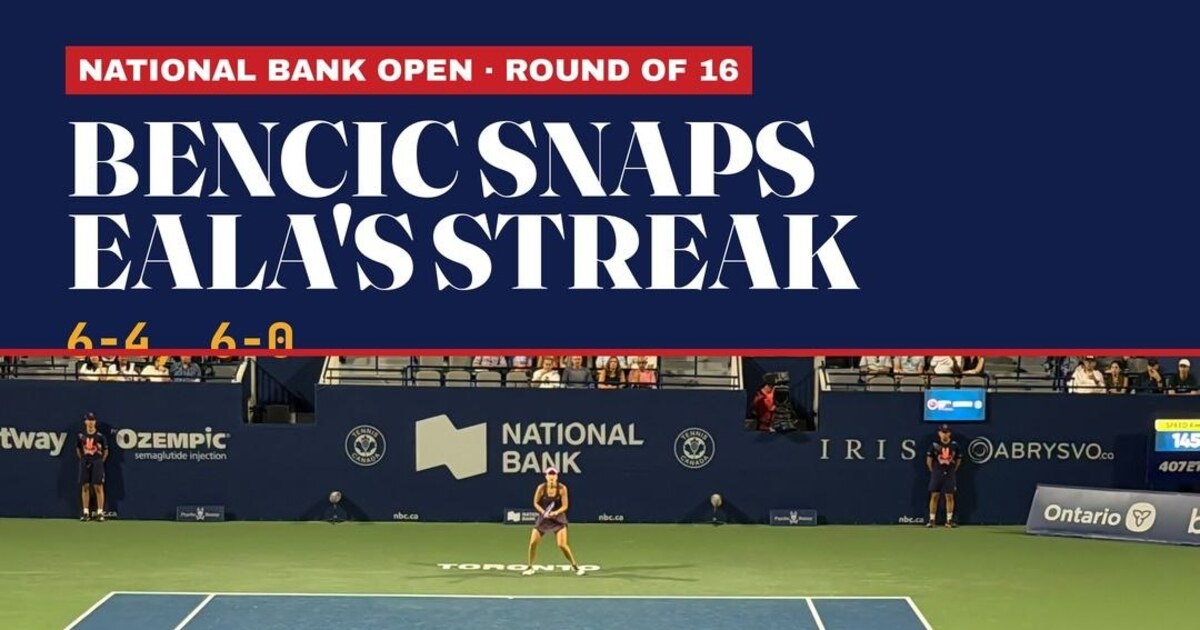 Bencic Ends Eala's Winning Run With 6-4, 6-0 Victory in Toronto