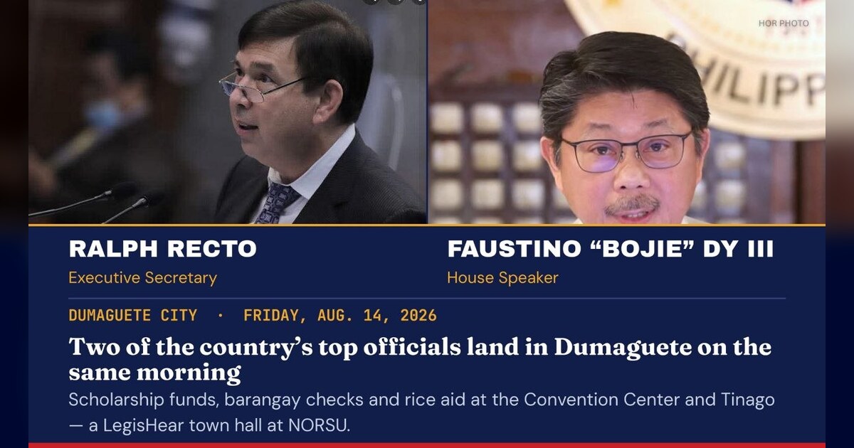 Dumaguete: Recto, Dy to Lead National Programs Friday