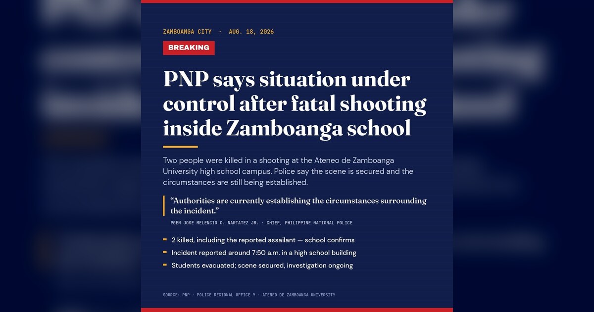 Campus Gunfire at Ateneo de Zamboanga Kills Two, PNP Restores Order