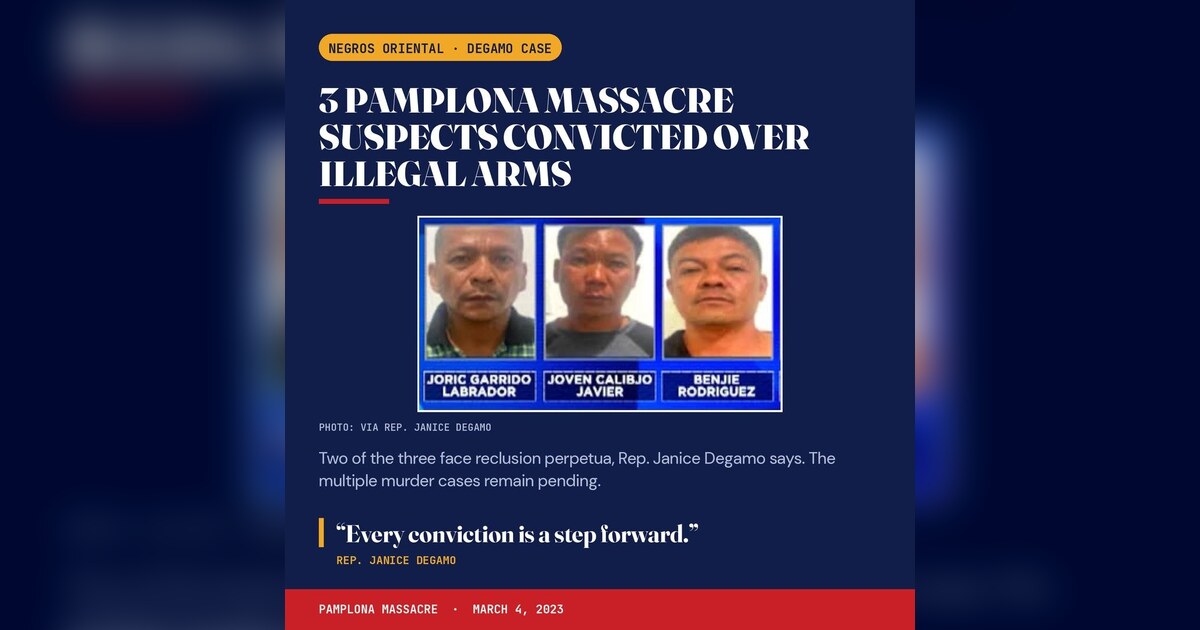 Negros Oriental: 3 Pamplona Massacre Suspects Convicted