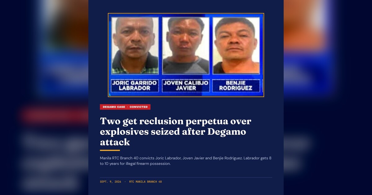 Three Men Convicted on Weapons Charges Linked to Degamo Slay