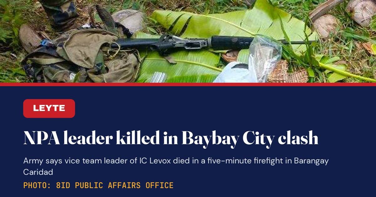 NPA Mid-Level Commander Slain in Leyte Armed Encounter