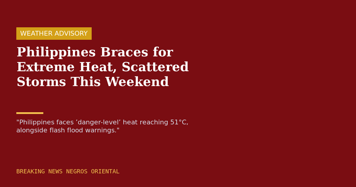 Philippines Braces for Extreme Heat, Scattered Storms This Weekend