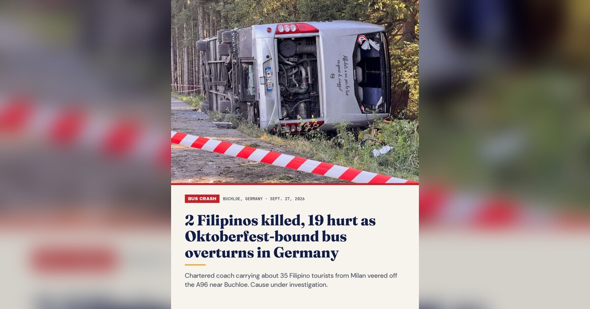 Filipino Tourists Killed, Dozens Hurt in Bavaria Bus Overturn