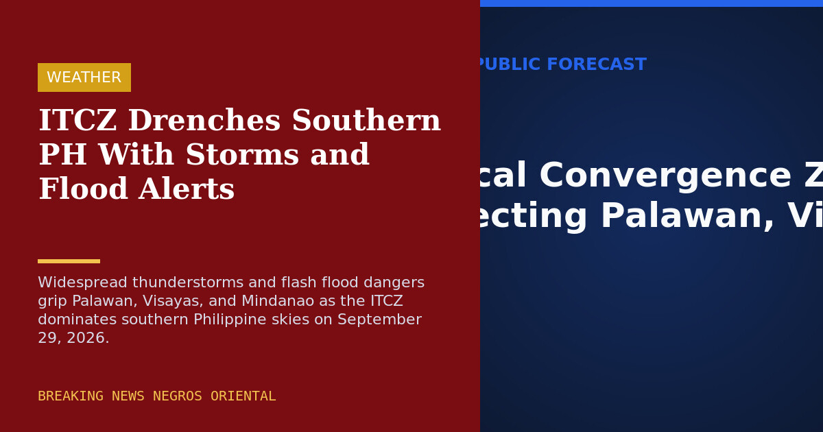 ITCZ Drenches Southern PH With Storms and Flood Alerts