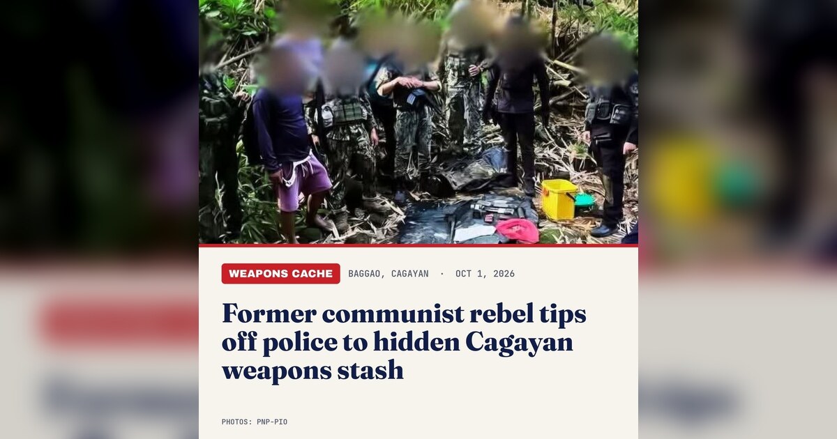 Surrendered Rebel Uncovers Mountain Arms Cache in Cagayan