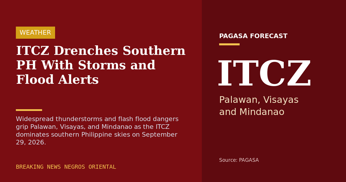 ITCZ Drenches Southern PH With Storms and Flood Alerts
