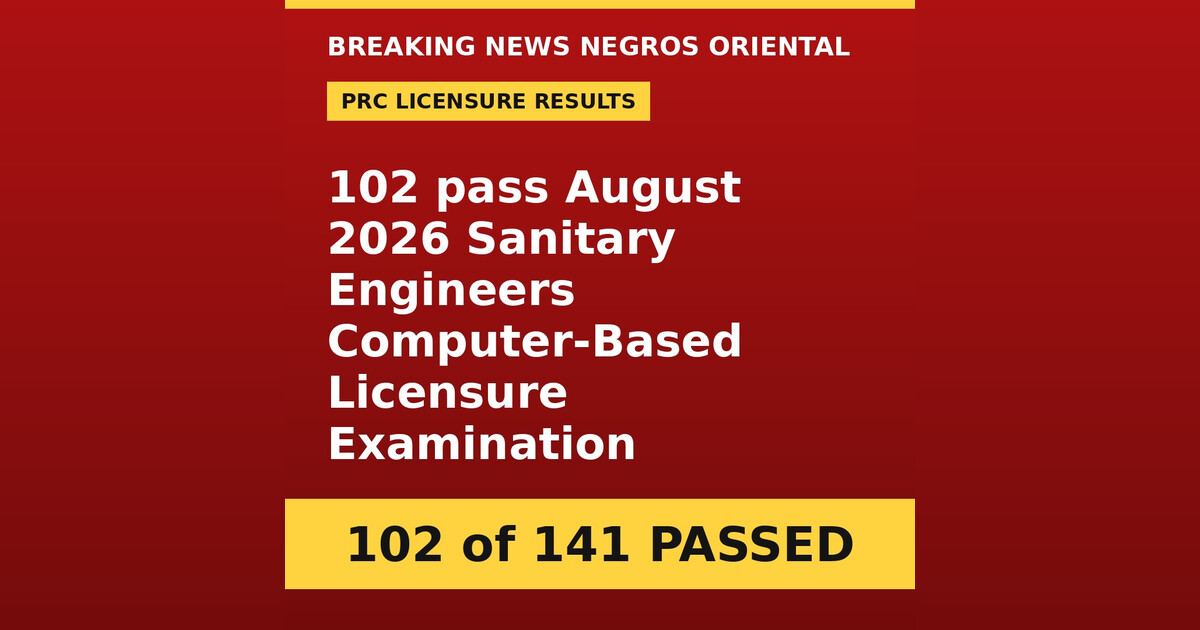 102 Sanitary Engineers Clear August 2026 PRC Board Exam