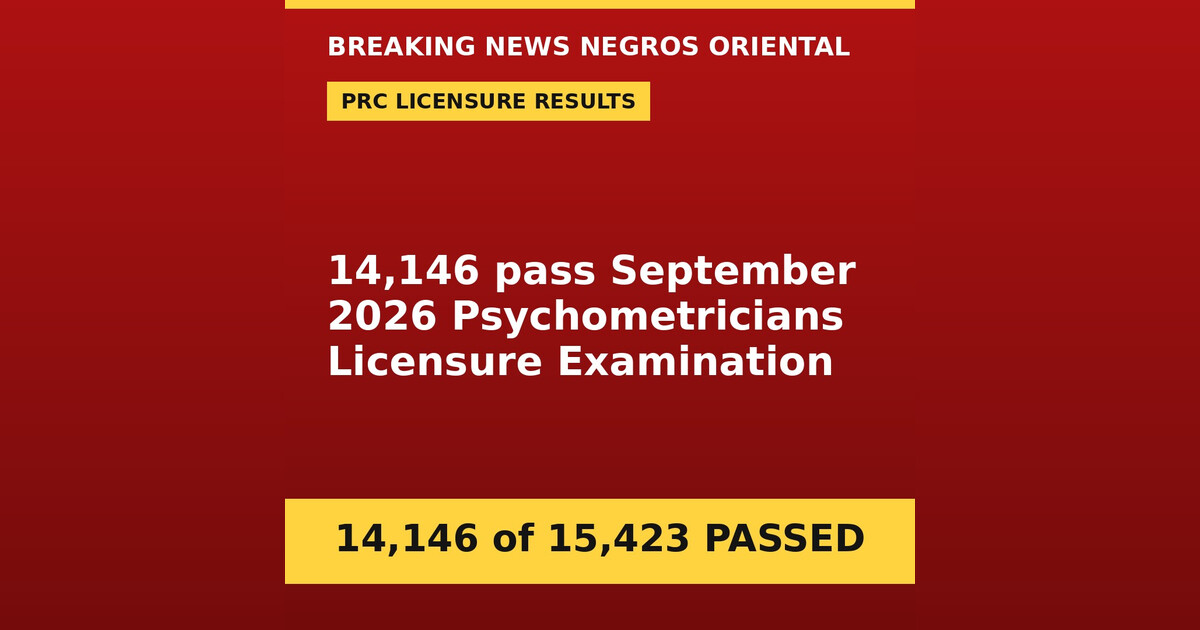 Over 14,000 Pass Sept 2026 Psychometricians Board Exam — PRC