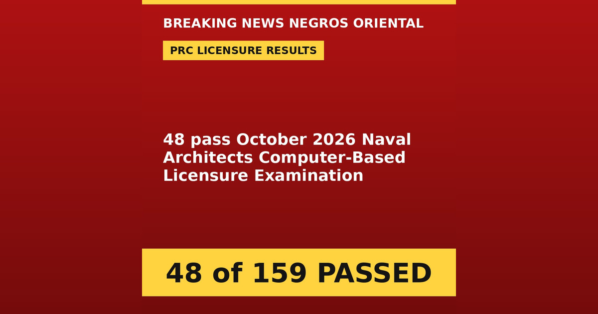 48 Out of 159 Pass Naval Architecture Board Exam – PRC