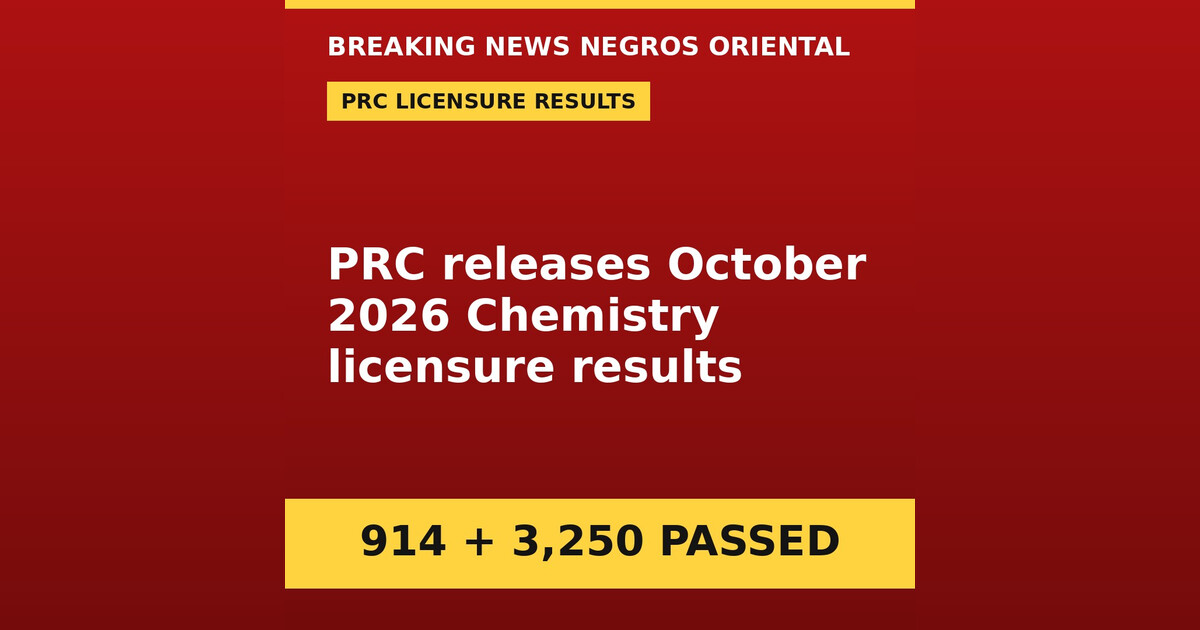 PRC Announces October 2026 Chemistry Board Exam Outcomes
